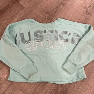 Justice girls mint green cropped size 14/16
